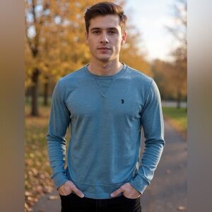 U.S. Polo Assn Blue Pullover Men’s Shirt. Size L Cotten Poly